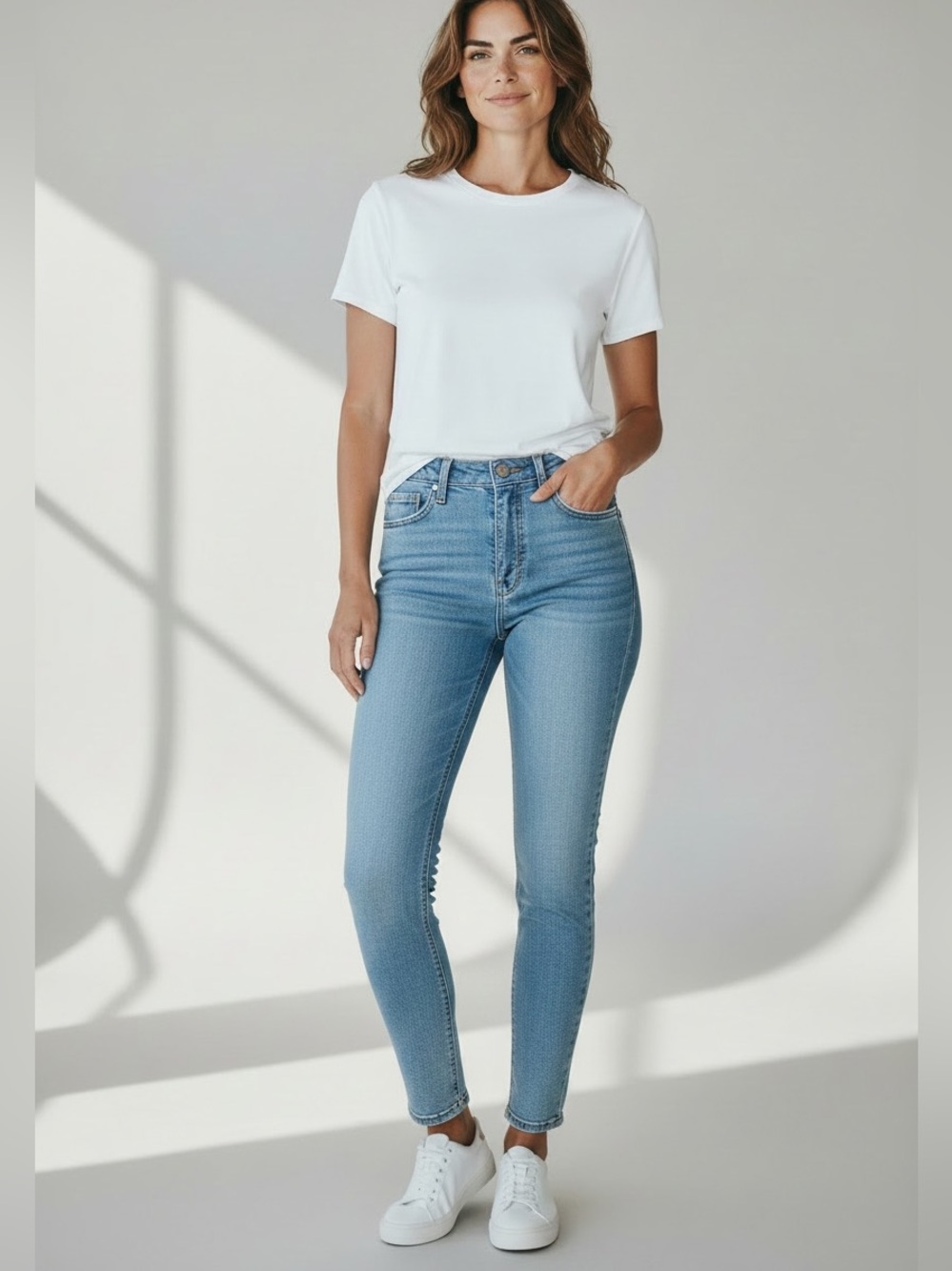 Fashion Nova Light Blue High-Rise Skinny Jeans